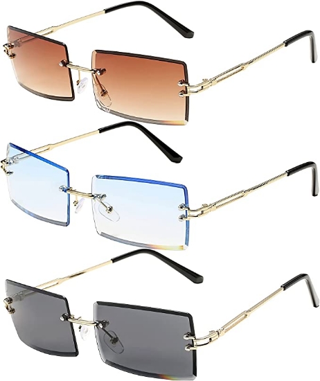 Picture of Rimless Rectangle Sunglasses Tinted